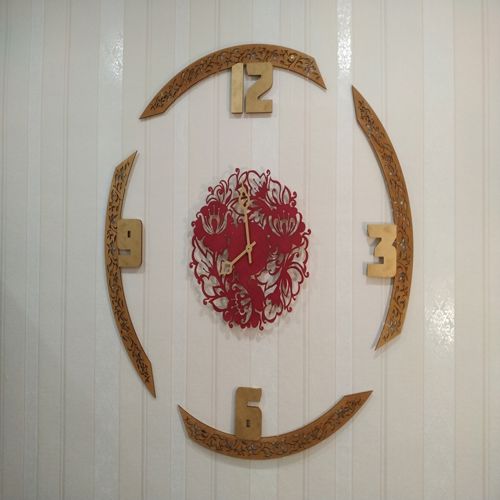طرح ساعت تزئینی وی ای - decorative clock ve - برای دستگاه CNC چوب و لیزر (سی ان سی)