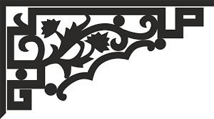 طرح گوشه گلدار تزئینی - decorative floral corner - برای دستگاه CNC چوب و لیزر (سی ان سی)