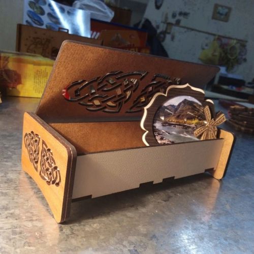 طرح جعبه هدیه تزئینی hdf 3mm 60 60 30mm برش لیزری - decorative gift box hdf 3mm 160x60x30mm laser cut ve - برای دستگاه CNC چوب و لیزر (سی ان سی)
