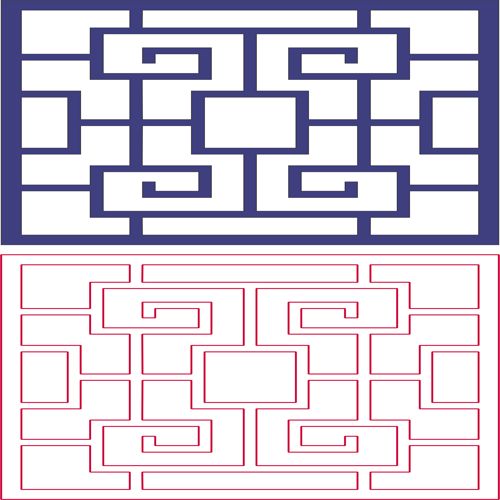 طرح تزئینی شبکه الگو - decorative lattice pattern - برای دستگاه CNC چوب و لیزر (سی ان سی)