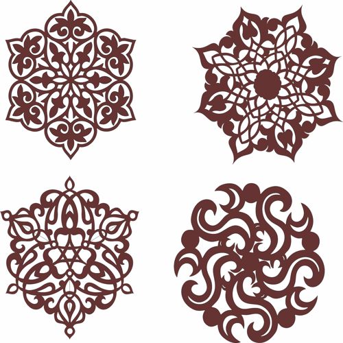 طرح مجموعه دایره موتیف های تزئینی برای برش لیزری - decorative motifs circle set for laser cut ve - برای دستگاه CNC چوب و لیزر (سی ان سی)
