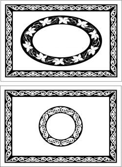 طرح قاب مستطیلی طرح دار برای برش لیزر cnc - decorative motifs rectangular frame for laser cut cnc ve - برای دستگاه CNC چوب و لیزر (سی ان سی)