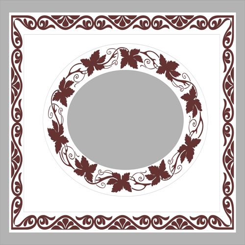 طرح قاب مستطیلی تزئینی برای برش لیزری - decorative motifs rectangular frame pattern for laser cut ve - برای دستگاه CNC چوب و لیزر (سی ان سی)