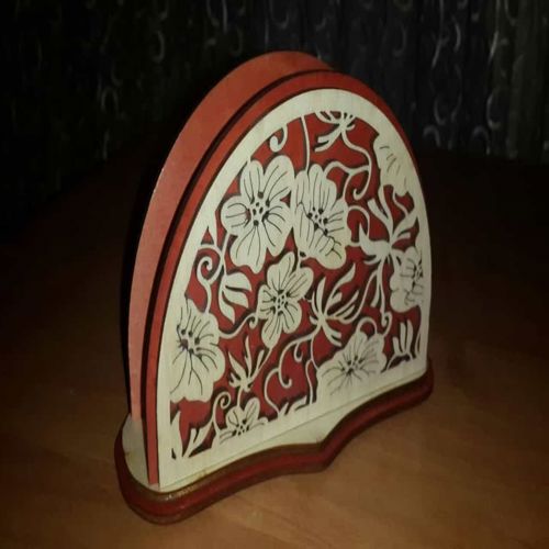 طرح جا دستمال تزئینی استند دستمال چوبی برش لیزری - decorative napkin holder wooden napkin stand laser cutting ve - برای دستگاه CNC چوب و لیزر (سی ان سی)