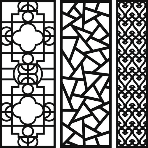 طرح decorative-privacy-partition-screen-triangle-glider-and-gooseneck-for-laser-cut-ve