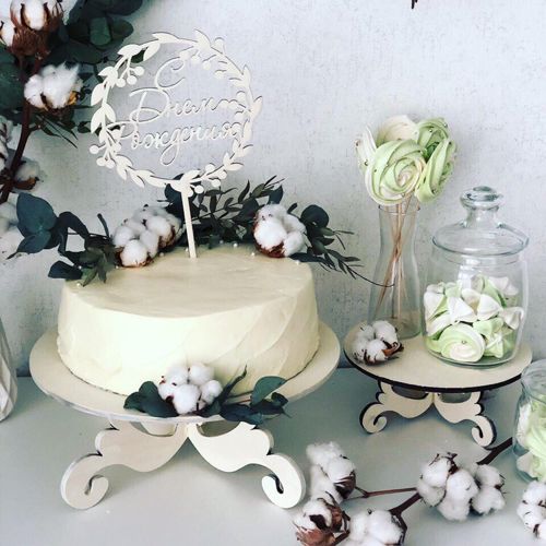 طرح پایه کیک گرد تزئینی برای برش لیزری - decorative round cake stand for laser cutting ve - برای دستگاه CNC چوب و لیزر (سی ان سی)