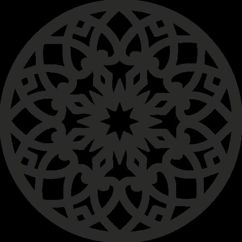 طرح تزئینی گرد مشبک 0 3 - decorative round grille 013 - برای دستگاه CNC چوب و لیزر (سی ان سی)