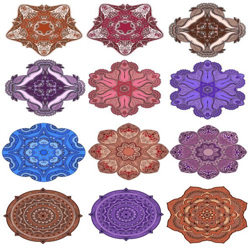 طرح تزئینی گرد ماندالا بردارها تزئین - decorative round mandala vectors ornament ve - برای دستگاه CNC چوب و لیزر (سی ان سی)