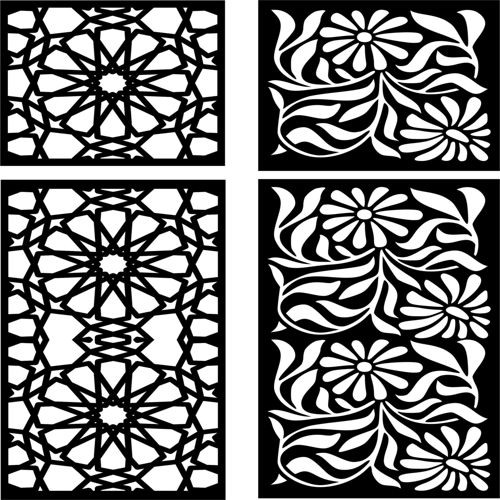 طرح الگوهای صفحه نمایش تزئینی برای برش لیزری - decorative screen patterns for laser cutting 27 - برای دستگاه CNC چوب و لیزر (سی ان سی)