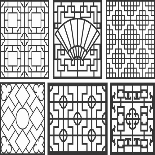 طرح الگوهای صفحه نمایش تزئینی برای برش لیزری - decorative screen patterns for laser cutting 86 - برای دستگاه CNC چوب و لیزر (سی ان سی)