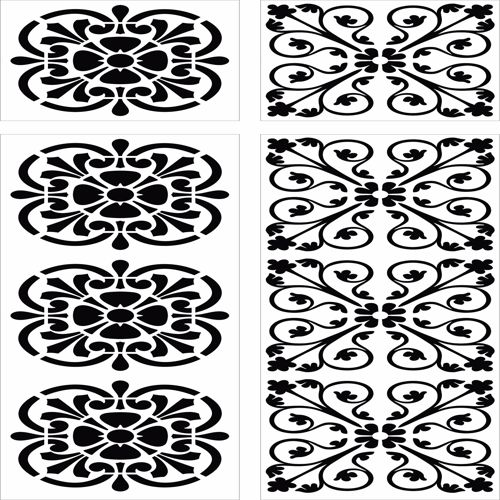 طرح جداکننده گلدار تزئینی درز برای برش لیزری - decorative seamless separator floral grill for laser cut ve - برای دستگاه CNC چوب و لیزر (سی ان سی)