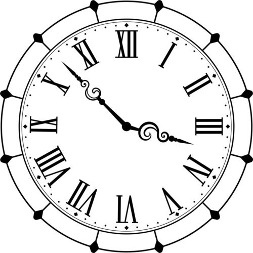 طرح ساعت دیواری تزئینی طرح رومی لیزری - decorative wall clock roman design laser cut ve - برای دستگاه CNC چوب و لیزر (سی ان سی)