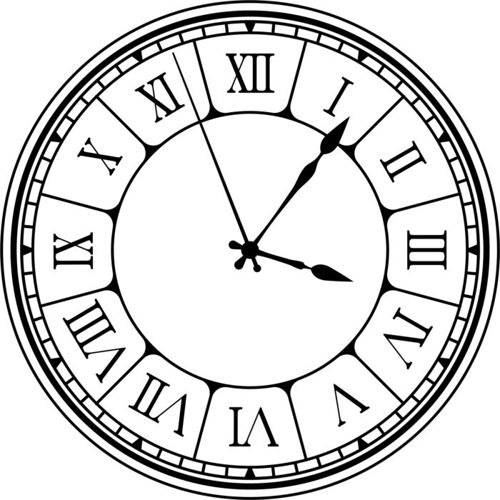طرح ساعت دیواری تزئینی رومی لیزری - decorative wall clock roman laser cut ve - برای دستگاه CNC چوب و لیزر (سی ان سی)