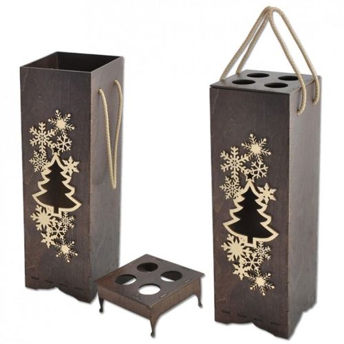 طرح جعبه‌های هدیه بسته‌بندی بطری نوشابه تزئینی برای برش لیزری - decorative wine bottle packaging gift boxes for laser cut ve jpeg - برای دستگاه CNC چوب و لیزر (سی ان سی)