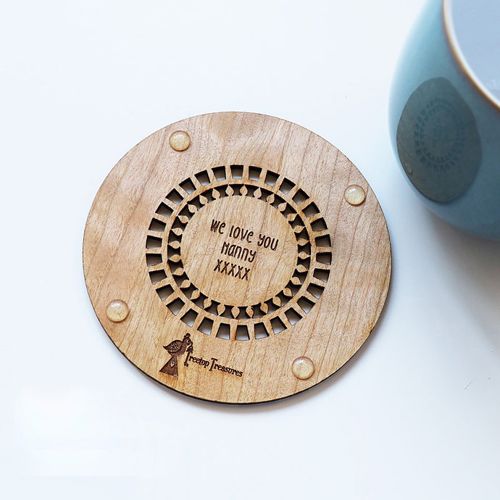 طرح زیرلیوانی چوبی تزئینی لیزری - decorative wooden coaster laser cut ve - برای دستگاه CNC چوب و لیزر (سی ان سی)