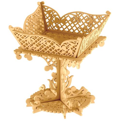 طرح سینی میوه چوبی تزئینی میز میوه مستطیل برای برش لیزری - decorative wooden fruit tray fruit display stand for laser cutting - برای دستگاه CNC چوب و لیزر (سی ان سی)