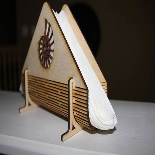 طرح جا دستی چوبی تزئینی برش لیزری - decorative wooden napkin holder laser cutting ve - برای دستگاه CNC چوب و لیزر (سی ان سی)
