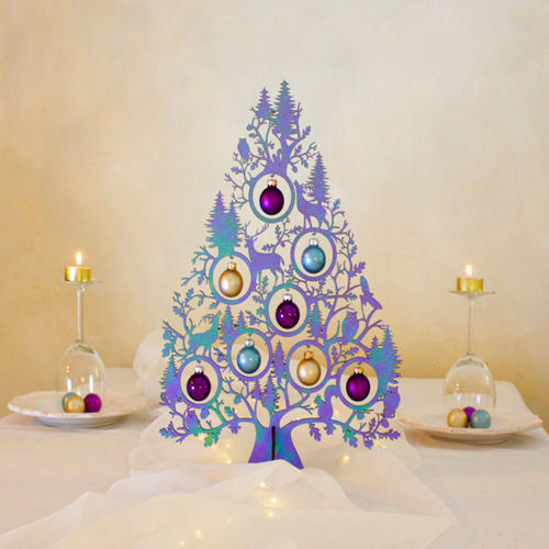 طرح دکور درخت کریسمس حیوانات جنگل cnc template laser cut - decor christmas tree animals of forest cnc template laser cut ve - برای دستگاه CNC چوب و لیزر (سی ان سی)