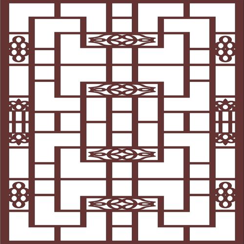 طرح گل جلی لیزری دکوراسیون داخلی - decor seamless floral jali design for laser cut ve - برای دستگاه CNC چوب و لیزر (سی ان سی)