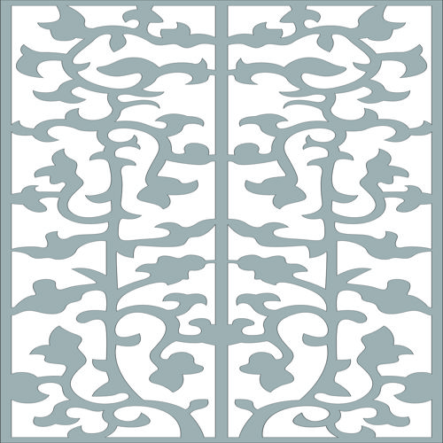 طرح دکور درز گل شبکه استنسیل طرح برای برش لیزر - decor seamless floral lattice stencil design for laser cut ve - برای دستگاه CNC چوب و لیزر (سی ان سی)