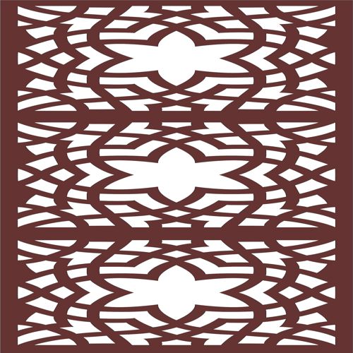 طرح دکور جداکننده گلدار طرح برای برش لیزری - decor seamless separator floral grill design for laser cutting - برای دستگاه CNC چوب و لیزر (سی ان سی)