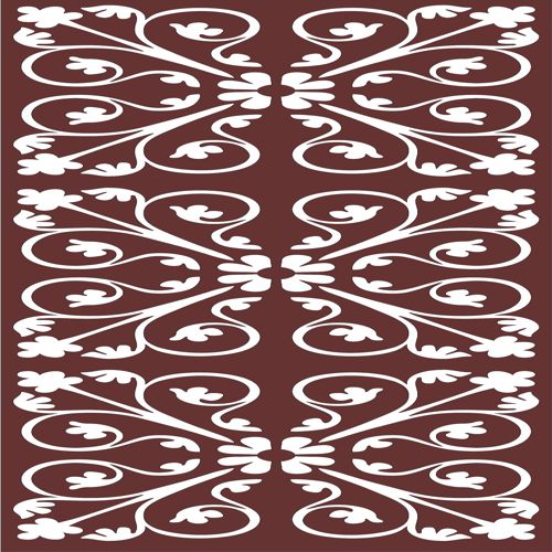 طرح دکور درز جداکننده گلدار برای برش لیزری - decor seamless separator floral grill for laser cutting - برای دستگاه CNC چوب و لیزر (سی ان سی)