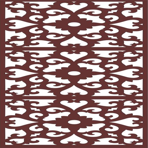 طرح دکور جداکننده گلدار پنل گریل برای برش لیزری - decor seamless separator floral grill panel for laser cutting - برای دستگاه CNC چوب و لیزر (سی ان سی)