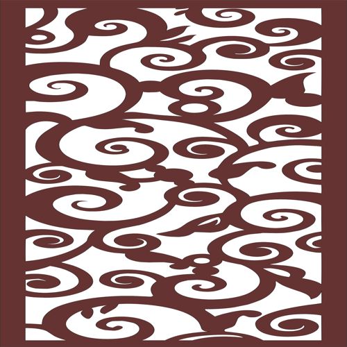 طرح دکور درز جداکننده گلدار روی صفحه هنر برای برش لیزر - decor seamless separator floral screen art for laser cut ve - برای دستگاه CNC چوب و لیزر (سی ان سی)