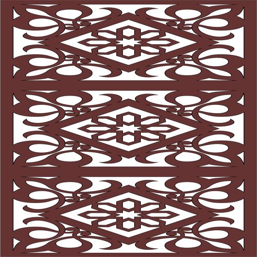 طرح دکور جداکننده یکپارچه طراحی برای برش لیزری - decor seamless separator grill design for laser cutting - برای دستگاه CNC چوب و لیزر (سی ان سی)