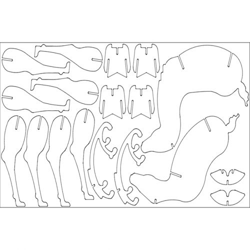 طرح گوزن سه بعدی پازل - deer 3d puzzle - برای دستگاه CNC چوب و لیزر (سی ان سی)