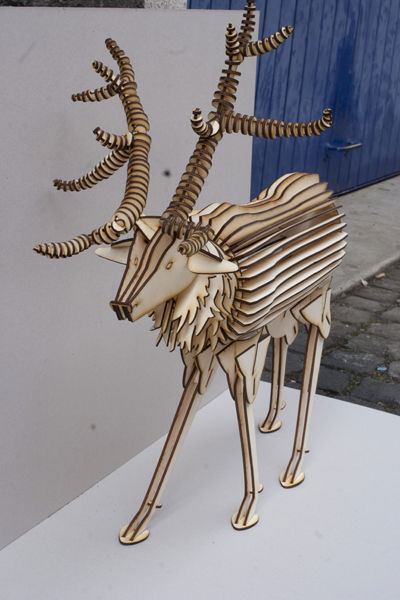 طرح مدل چوبی سه بعدی گوزن - deer 3d wood model - برای دستگاه CNC چوب و لیزر (سی ان سی)