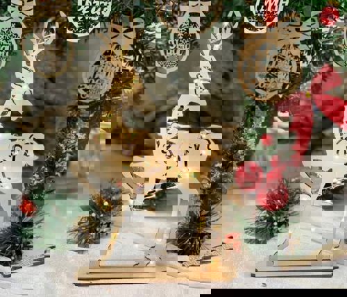 طرح دکور کریسمس سال نو گوزن برش لیزری - deer christmas new year decor laser cut ve - برای دستگاه CNC چوب و لیزر (سی ان سی)