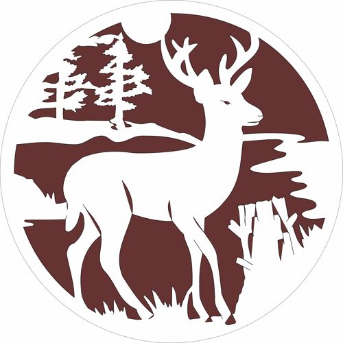 طرح الگوی طرح دایره ای گوزن برای برش لیزری - deer circular design pattern for laser cutting - برای دستگاه CNC چوب و لیزر (سی ان سی)