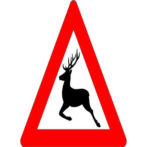 طرح علامت عبور گوزن علامت - deer crossing sign - برای دستگاه CNC چوب و لیزر (سی ان سی)