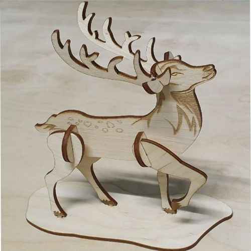 طرح تخته سه لا 4 میلی متری دکور آهو برای برش لیزری - deer decor 4mm plywood for laser cut - برای دستگاه CNC چوب و لیزر (سی ان سی)