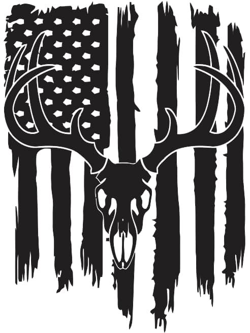 طرح پرچم گوزن سیلوئت آمریکا پرچم - deer flag silhouette usa flag - برای دستگاه CNC چوب و لیزر (سی ان سی)