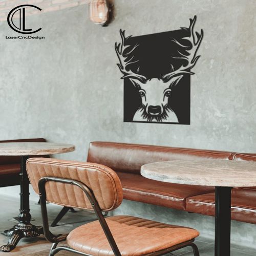 طرح تابلو گوزن - deer panel - برای دستگاه CNC چوب و لیزر (سی ان سی)