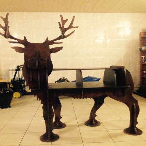 طرح قفسه قفسه به شکل آهو - deer shaped shelf - برای دستگاه CNC چوب و لیزر (سی ان سی)