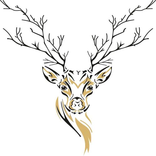 طرح دیوار تزئینی دیوار با طرح آهو طرح - deer wall decoration deer sketch ve - برای دستگاه CNC چوب و لیزر (سی ان سی)