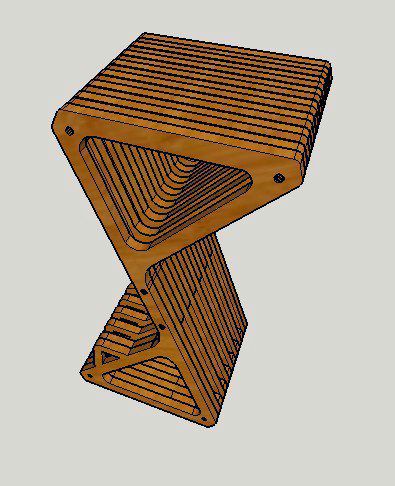طرح صندلی بار دلتا پارامتریک - delta bar stool parametric - برای دستگاه CNC چوب و لیزر (سی ان سی)