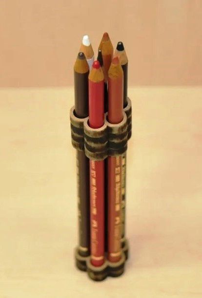طرح میز سازماندهنده جا خودکار جا مداد برش لیزری - desk organizer pen holder pencil holder laser cut ve - برای دستگاه CNC چوب و لیزر (سی ان سی)