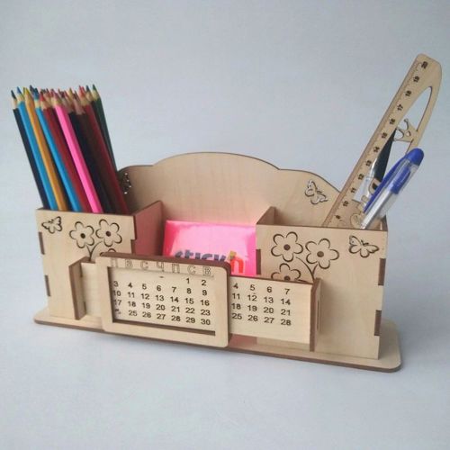 طرح میز سازماندهی با تقویم خودکار پایه برای برش لیزری - desk organizer with calendar pen stand for laser cut ve - برای دستگاه CNC چوب و لیزر (سی ان سی)