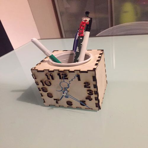 طرح میز سازماندهنده با ساعت - desk organizer with clock - برای دستگاه CNC چوب و لیزر (سی ان سی)