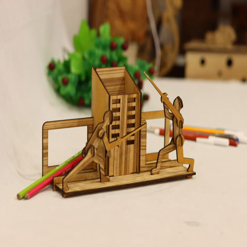 طرح جا خودکاری میز میلی‌متری برش لیزری - desk pen holder 3mm laser cut ve - برای دستگاه CNC چوب و لیزر (سی ان سی)