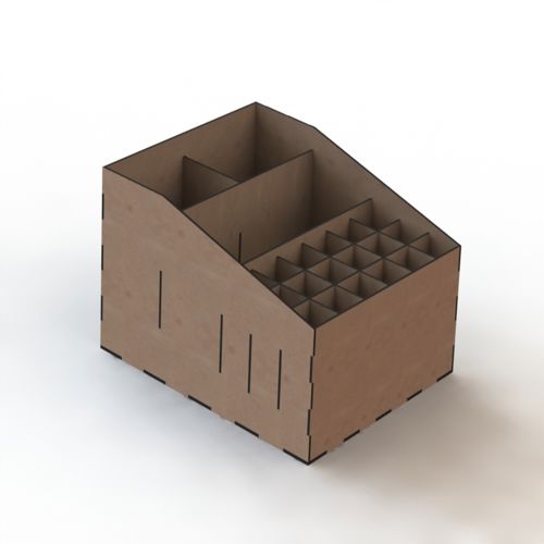 طرح میز نظم‌دهنده به شکل یک جعبه - desktop organizer in the form of a box ve - برای دستگاه CNC چوب و لیزر (سی ان سی)