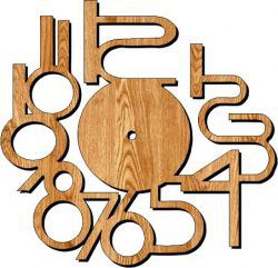 طرح ساعت دیواری دیجیتال برای برش لیزری پلاسما - digital wall clock for laser cut plasma - برای دستگاه CNC چوب و لیزر (سی ان سی)