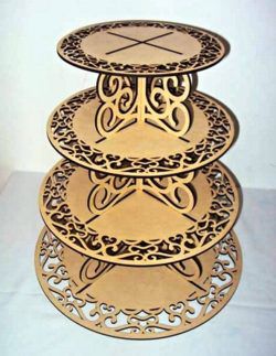 طرح قفسه‌های نمایش با چهار دایره، محصولات دایره‌ای برای برش لیزری cnc - display shelves with four circle circle products for laser cut cnc ve - برای دستگاه CNC چوب و لیزر (سی ان سی)