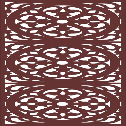 طرح گل گلدان جداکننده لیزری - divider seamless floral grill design for laser cutting - برای دستگاه CNC چوب و لیزر (سی ان سی)