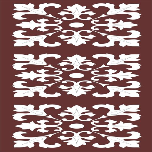 طرح الگوی گل گلدان لیزری جداکننده - divider seamless floral grill pattern for laser cutting - برای دستگاه CNC چوب و لیزر (سی ان سی)