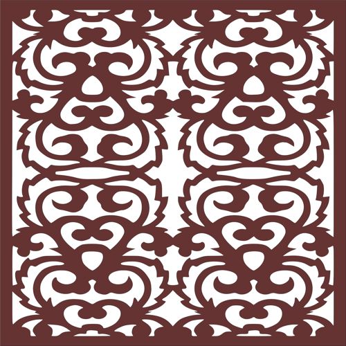طرح شبکه‌ای گلدار درز جداکننده برای برش لیزری روکش - divider seamless floral lattice design for laser cut ve - برای دستگاه CNC چوب و لیزر (سی ان سی)